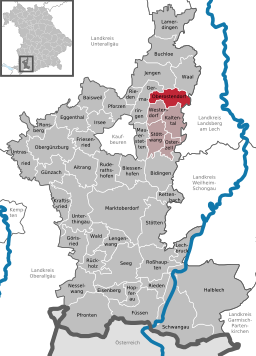 Läget för Oberostendorf i Landkreis Ostallgäu