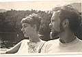 Anne Richter et Hugo Richter lors d'une résidence pour artistes sur l'île Comacina en Italie en 1960.