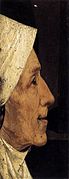 Hieronymus Bosch (?). Head of a woman (fragment) label QS:Lde,"Frauenkopf (Fragment)" label QS:Len,"Head of a woman (fragment)" label QS:Lmk,"Глава на жена (фрагмент)" label QS:Lnl,"Fragment van een vrouwenkop" . Circa 1500 date QS:P,+1500-00-00T00:00:00Z/9,P1480,Q5727902 . oil on panel medium QS:P186,Q296955;P186,Q106857709,P518,Q861259 . 13 × 5 cm (5.1 × 1.9 in). Rotterdam, Museum Boijmans Van Beuningen.