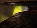 Closer look of the Canadian Horseshoe Falls at night