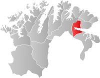 Kart som viser Nesseby kommune.