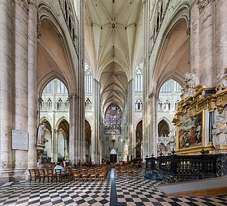 Transept vaults and pillars of Amiens Cathedral