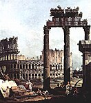 Capricci Romano por Bernardo Bellotto Il Canaletto (1742 - 1747), pintura al óleo.