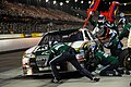 Image 13 Pit stop Photo: United States National Guard Dale Earnhardt, Jr.'s Hendrick Motorsports pit crew execute a pit stop at a Sprint Cup Series competition at Darlington Raceway, South Carolina, in May 2008. In motor sport, pit stops are when the racing vehicle gets more fuel, new wheels, repairs, mechanical adjustments, a driver change, or any combination of the above. More selected pictures