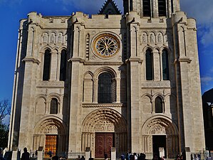 Detail of the west front (12th c.) restored 1839