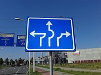 Throughabout road sign in the Netherlands 51°51′02″N 5°49′54″E﻿ / ﻿51.850517°N 5.831576°E﻿ / 51.850517; 5.831576