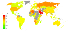 Countries by military expenditure as percentage of GDP