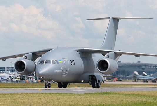 Antonov Design Bureau Antonov An-178 (reg. UR-EXP, cn 001, marking 313) at ILA Berlin Air Show 2016.