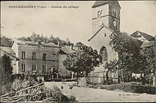 Vue historique du centre du village, entre 1880 et 1945.