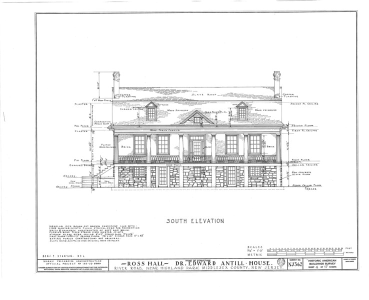 File:Dr. Antill House, River Road, Highland Park, Middlesex County, NJ HABS NJ,12-HILPA.V,1- (sheet 4 of 17).tif