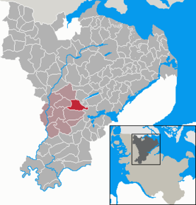 Poziția Lürschau pe harta districtului Schleswig-Flensburg