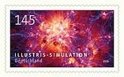 Stamp of German Postal Service in honor of the Illustris Simulation (2018)