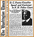 18:06, 16 October 2020 — D. C. Pastor Fined for Speed and Contempt - Wash Times (1920)