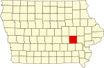 State map highlighting Iowa County