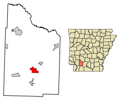 Location of Rosston in Nevada County, Arkansas.