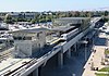 Berryessa/North San José station viewed from the parking garage on the first day of service, June 2020