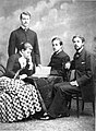 With her brothers and crown prince Gustav, 1882