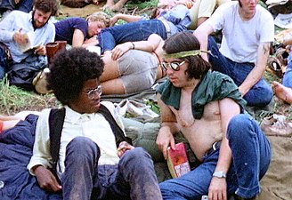 Some Hippies at Woodstock.