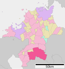 Location of Yame in Fukuoka Prefecture