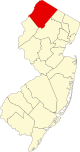 State map highlighting Sussex County