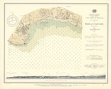 Гидрографический план залива Кашкайш, Лиссабон, Португалия, 1942 г.