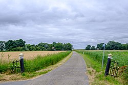 Toegangshek aan de weg naar Hoogwatum vanuit Bierum