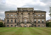 Kedleston Hall (Kedleston, Derbyshire, Anglia) bazată pe Arcul lui Constantin din Roma, anii 1760, de Robert Adam