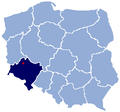 Localização de Polkowice na Polónia