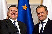 Donald Tusk with President of the European Commission José Manuel Barroso in 2014