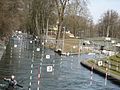 Flatwater gates on Capital Creek; whitewater course branches off to the right.