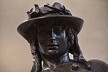 Donatello, David, bronze, 1435-40, Florence, Bargello, detail.jpg