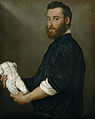 Portrait of the sculptor Alessandro Vittoria Giovan Battista Moroni (1550-årene) Kunsthistorisches Museum