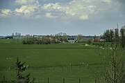 Uitzicht op een deel van Groot Wetsinge vanuit het uitkijkpunt boven in de kerk van Klein Wetsinge