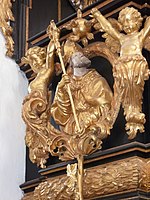 Saint Robert, relief at the pulpit in the former Cistercian Abbey at Baumgartenberg, Austria