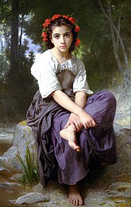 William Bouguereau At the Edge of the Brook