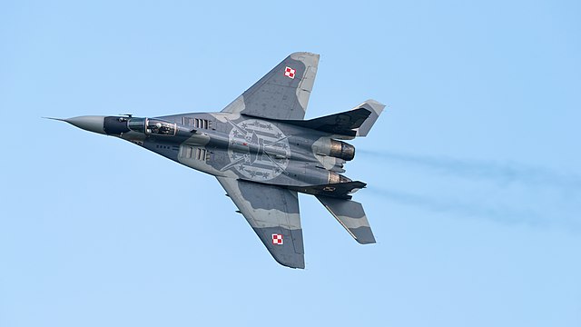 Polish Air Force Mikoyan-Gurevich MiG-29A Fulcrum (reg. 105, cn 2960535105) at ILA Berlin Air Show 2016.