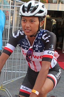 Coryn Rivera in de nationale kampioenstrui in 2018