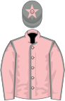 Pink, grey seams, grey cap, pink star