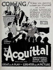 Description de l'image Advertisement for 1923 silent film The Acquittal.jpg.