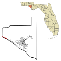 Location in Bay County and the state of Florida