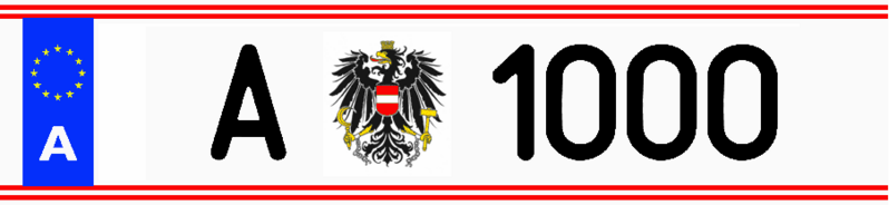 File:License plate of the president of Austria A 1000.png