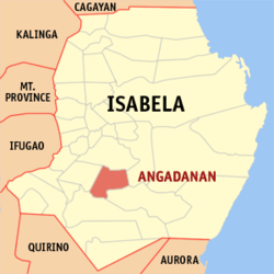 Mapa ng Isabela na nagpapakita sa lokasyon ng Angadanan.