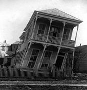 Galveston Hurricane 1900: umgeknicktes Haus