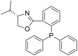 (S)-iPr-PHOX is 'n tipiese chelaatvormende fosfienligand.