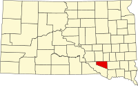 Map of Južna Dakota highlighting Douglas County