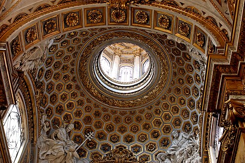 Blick von unten in die Kuppel-Laterne von San Luigi dei Francesi, Rom