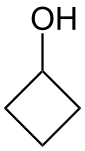 Structuurformule van cyclobutanol