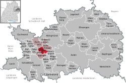 Elhelyezkedése Baden-Württemberg térképén