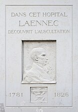 Plaque commémorative dans l'hôpital.