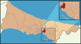 Map showing Üsküdar District in Istanbul Province